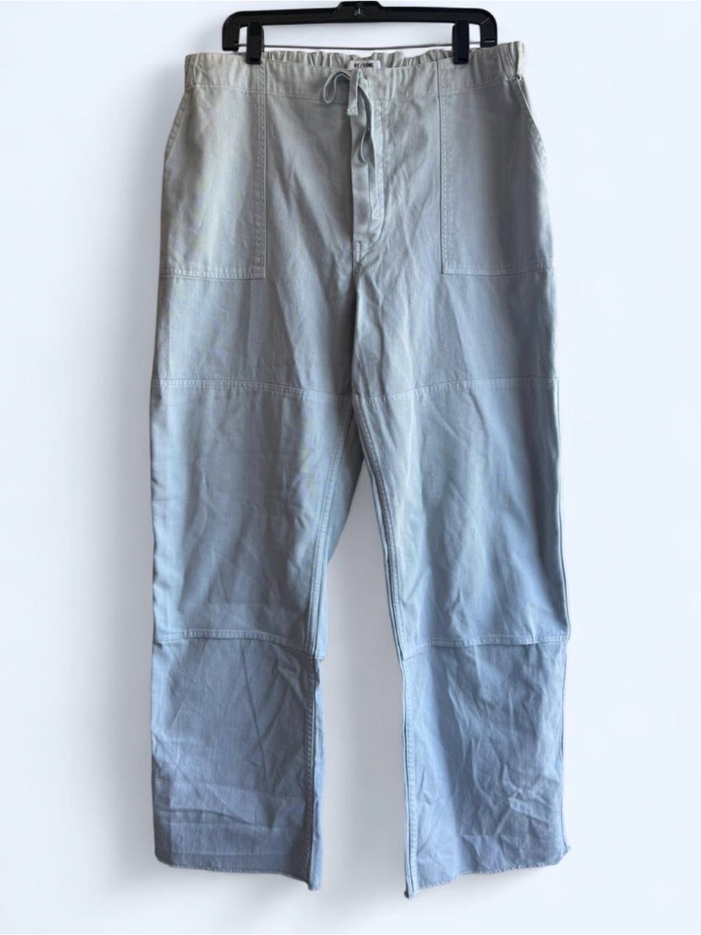 Re/Done Light Blue Drawstring Patch Pocket Pants